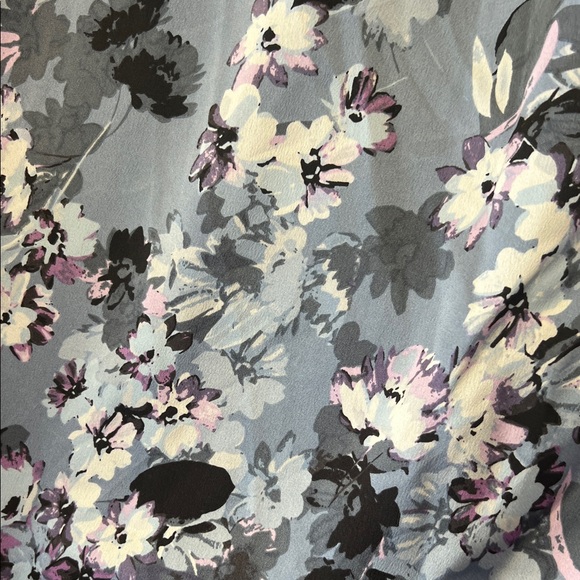 RT: $80 INC International Concepts surplice long sleeve Blouse Blue Floral Sz 1X - Picture 8 of 11